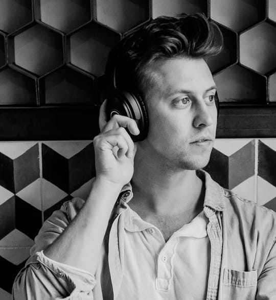 a guy wearing headphones